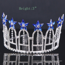 Royalblue Blume Crown Rhinestone Tiara Kristall Kronen für Party